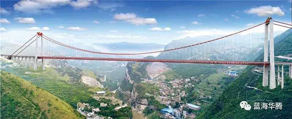 Shenzhen V&T помогает построить первый переход в Азии's "" -- мост через каньон через реку Чишуй
